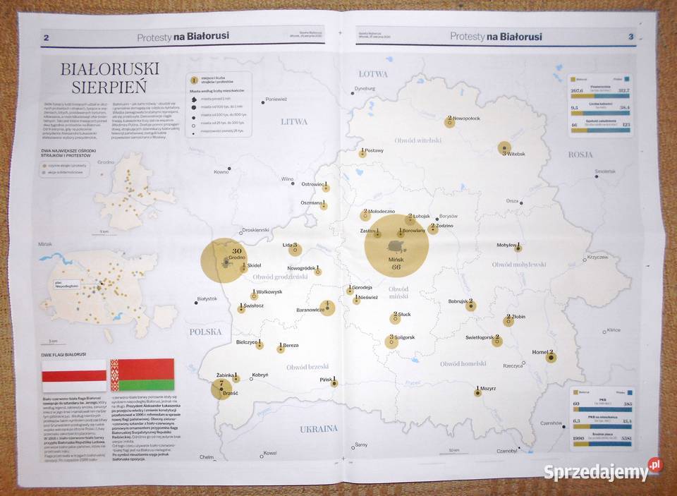 Plakat Protesty na Białorusi Gazeta Wyborcza