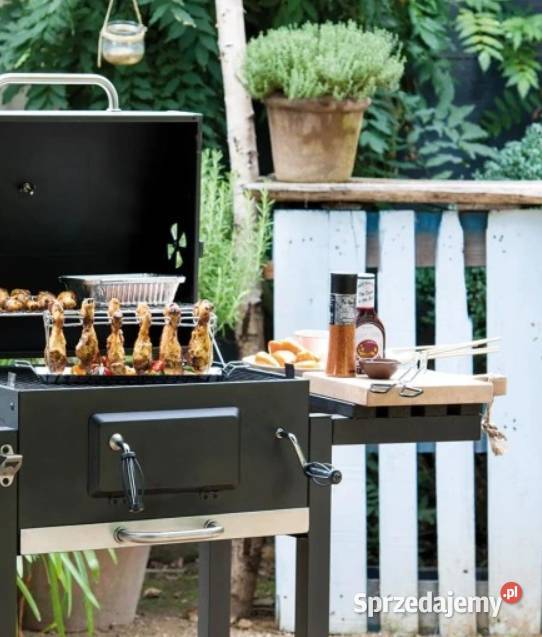 GRILL OGRODOWY WĘGLOWY KORBA POKRYWA POPIELNIK Łęczyca