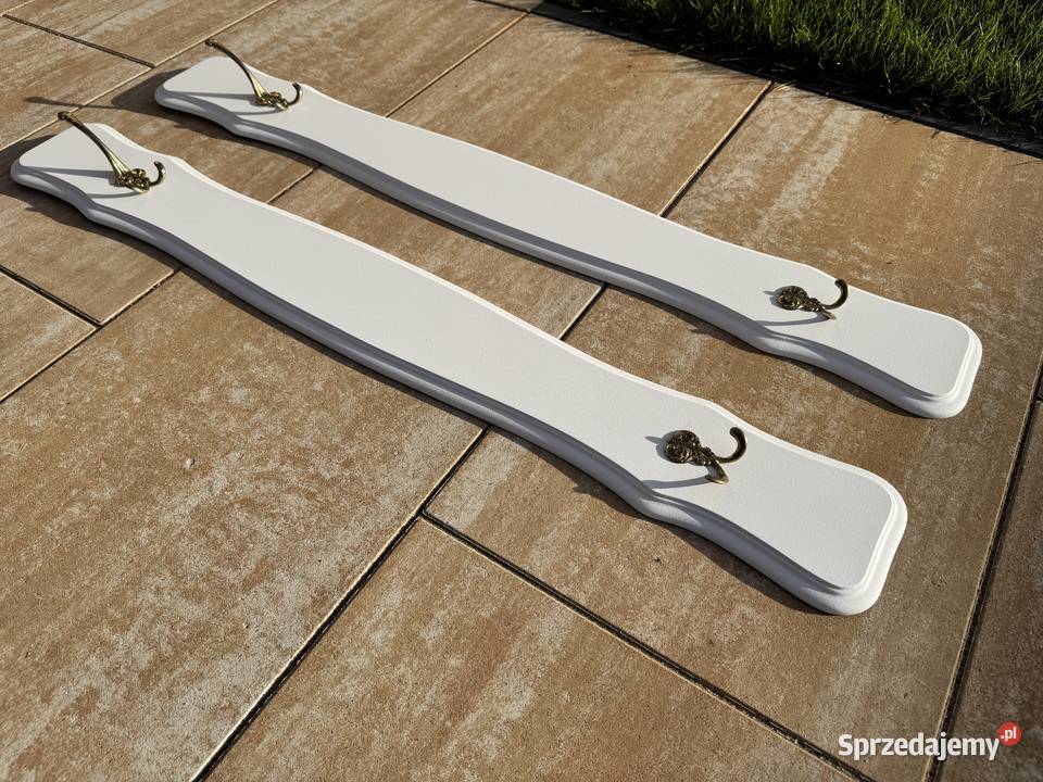 Wieszaki 2 sztuki na ścianę białe stylowe retro Garwolin