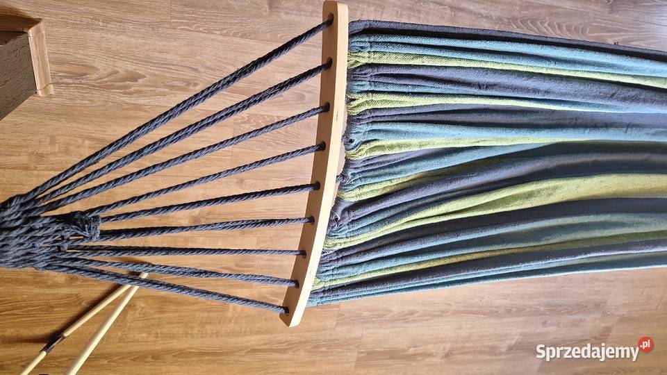 Hamak ogrodowy mocny dwuosobowy 270x155 pałąki Legionowo sprzedam
