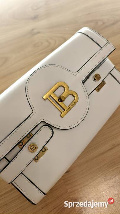 Torebka listonoszka biała Balmain złoty łańcuch mazowieckie Warszawa