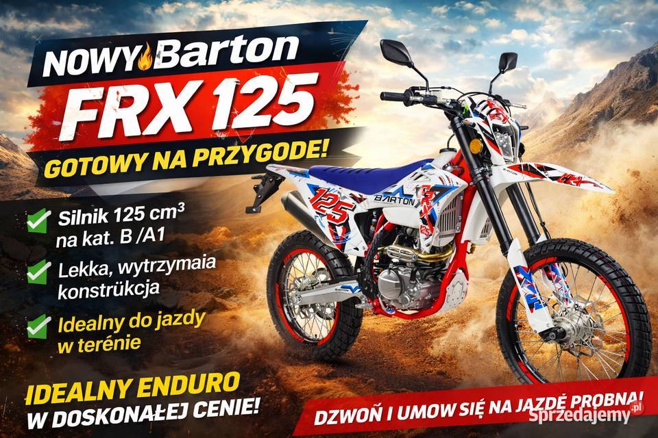 Enduro Barton FRX 125 z homologacją cross Zambrów sprzedam