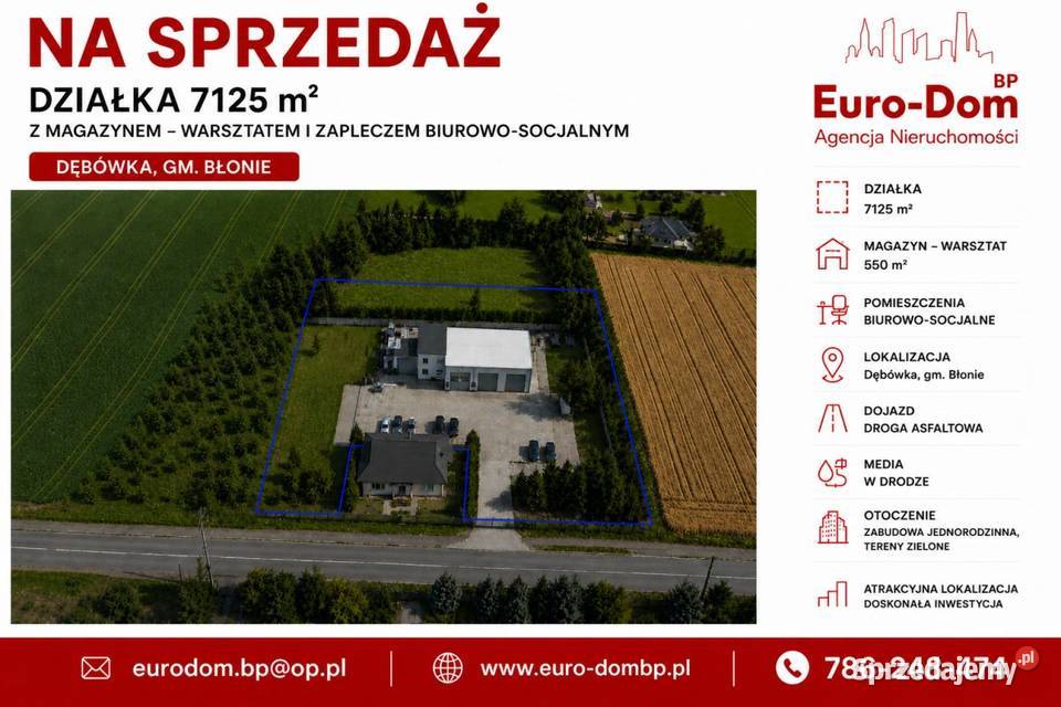 Magazyn 550m2 działka 7125m2 Błonie