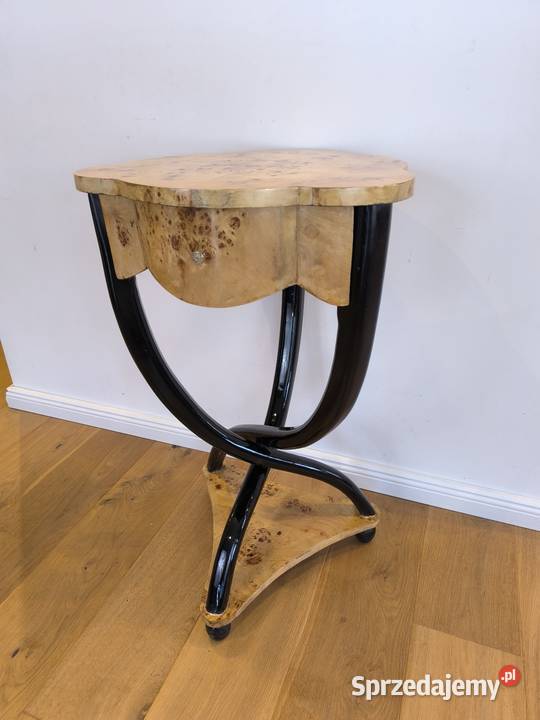 Piękna unikalna konsolka stolik intarsjowana na Łódź