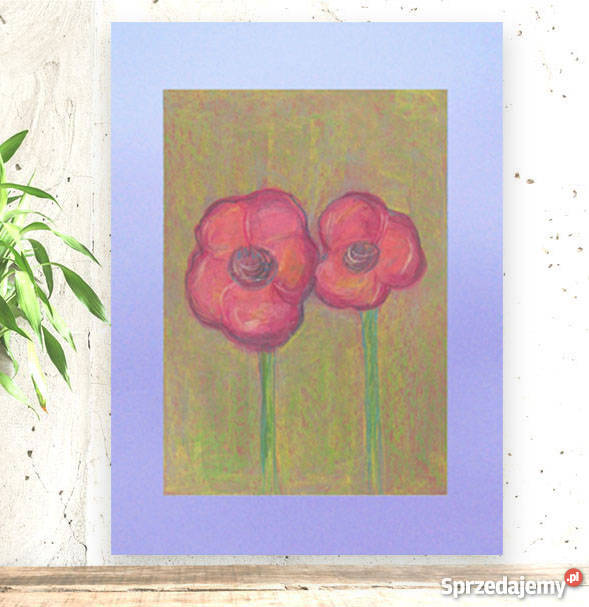 dwa kwiaty obrazek do pokojuobrazek z wielokolorowy śląskie