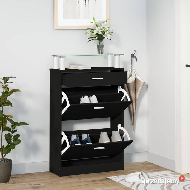 Szafka na buty czarna 63x24x104 materiał Warszawa sprzedam