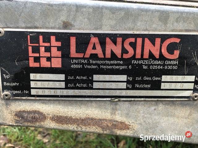 Specjalistyczna przyczepka LANSING U6 52 m do Żary