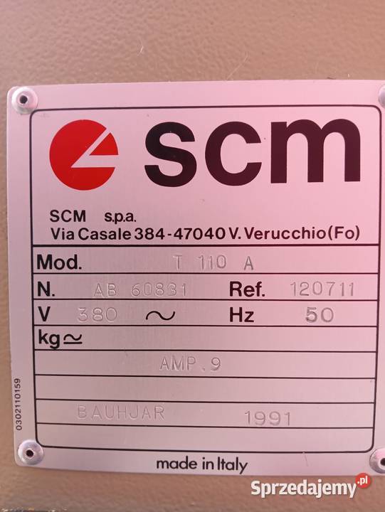 Frezarka dolnowrzecionowa SCM T 110 A Wejherowo