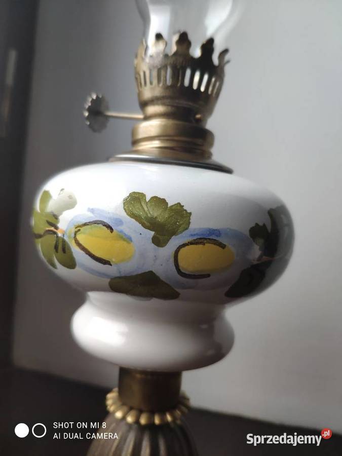 Stara niespotykana porcelanowa lampa naftowa 10 małopolskie Kraków