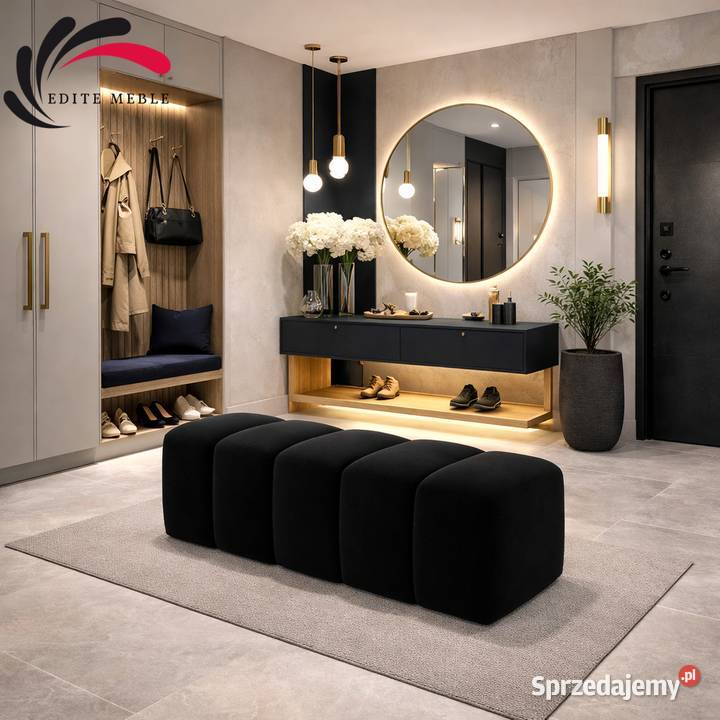 Pufa Tapicerowane Bubble Premium Czarna Edite Warszawa