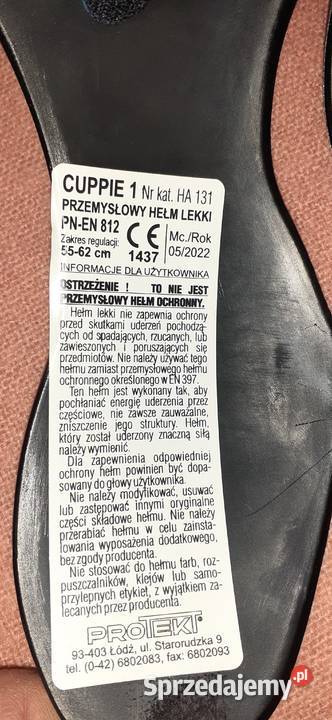 Cuppie 1 przemysłowy hełm lekki niebieski Łuków