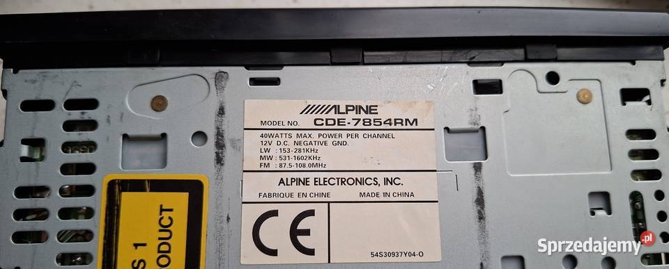 Alpine CDE7854RM radio samochodowe CD Warszawa