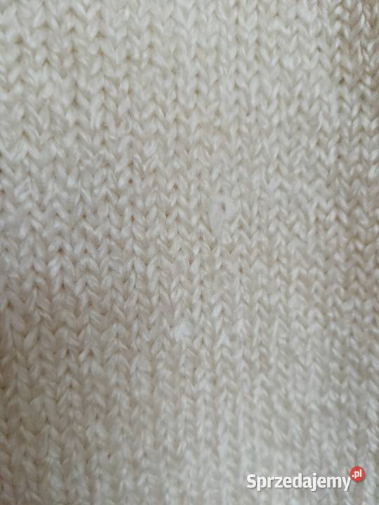 Sweter damski George kremowy warkoczowy Vneck M Gdynia