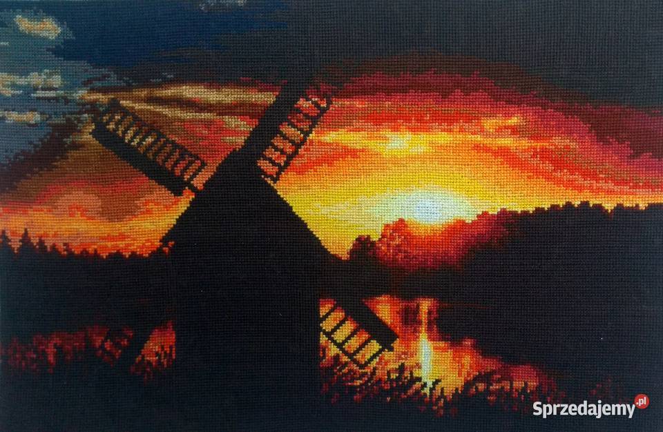 Obraz wykonany ręcznie Wiatrakzachód słońca Chojna