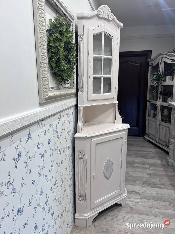Witryna narożna drewniana shabby Żary