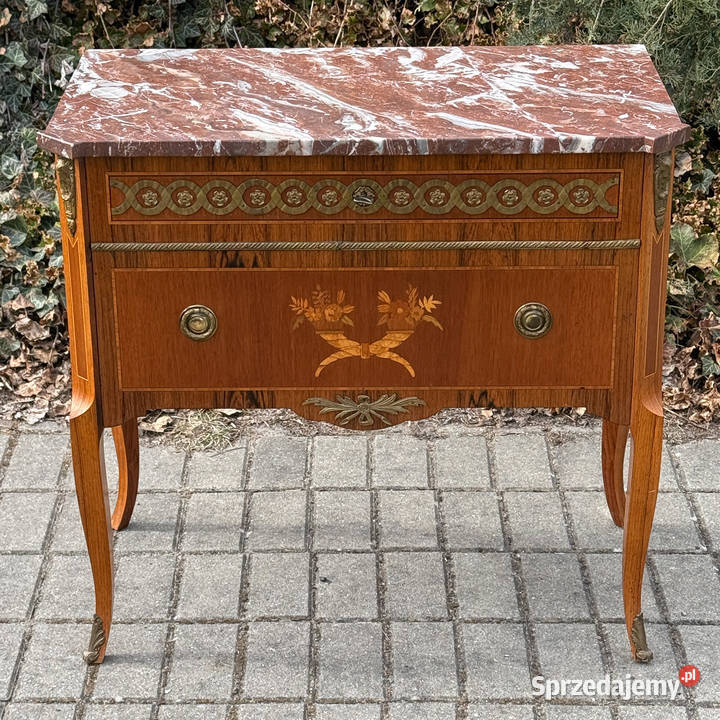 ARTexpert Klasyczna komoda Ludwik marmurowy blat Dobrzany