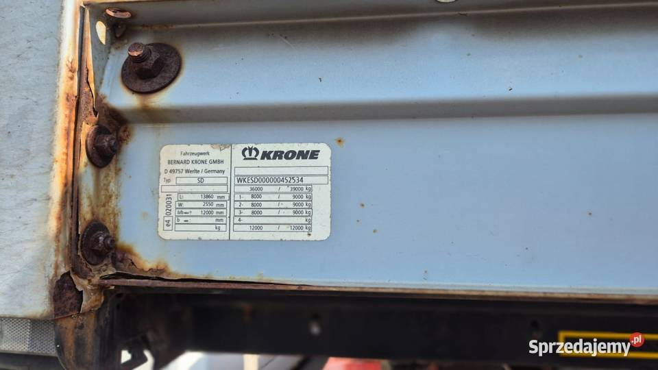 Krone SD Naczepa niskopodwozie jumbo 3 osie Pleszew sprzedam