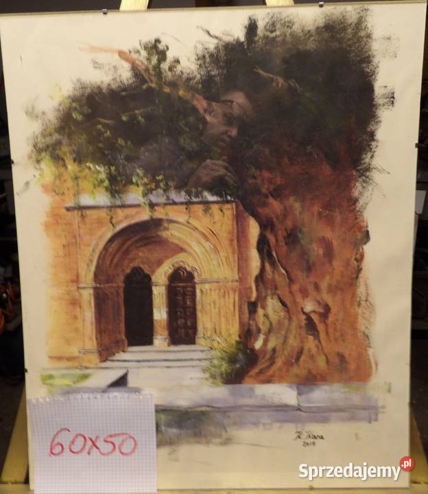 portal kościoła św Jakuba w Sandomierzu pastela Sandomierz