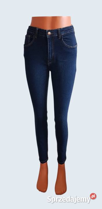 Damskie granatowe bawełniane spodnie rurki niebieski małopolskie Chrzanów sprzedam