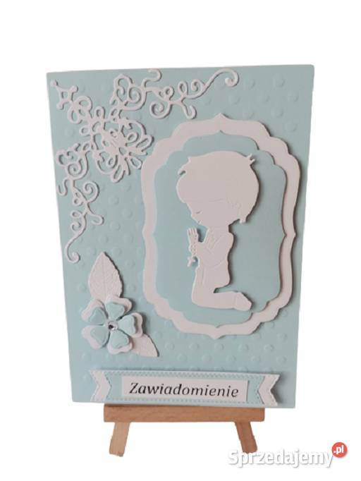 Zawiadomienia Komunia Chłopiec Klęczący Narożnik Poznań