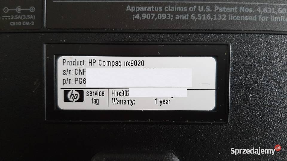 Sprzedam Laptop HP Compaq nx9020 uszkodzony Wałbrzych