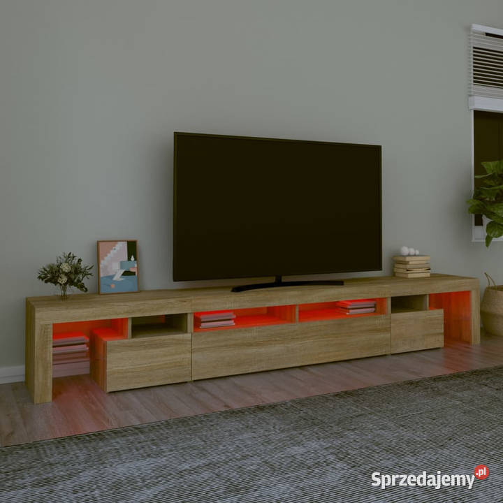 Szafka pod TV z oświetleniem LED dąb sonoma Warszawa