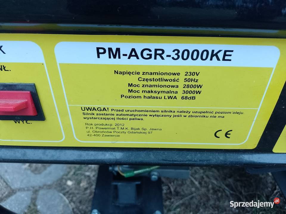 Agregat prądotwórczy Powermat 3000 W Agregaty prądotwórcze pomorskie Gdańsk sprzedam