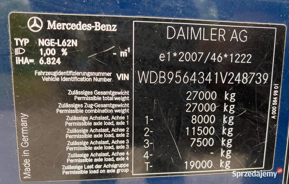 Silnik mercedes M936G euro6 CNG 2017 Silniki kompletne świętokrzyskie Wola Murowana