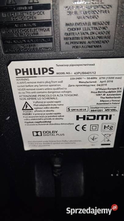 Telewizor 43 cale Philips LED LCD TV i Video Warszawa sprzedam