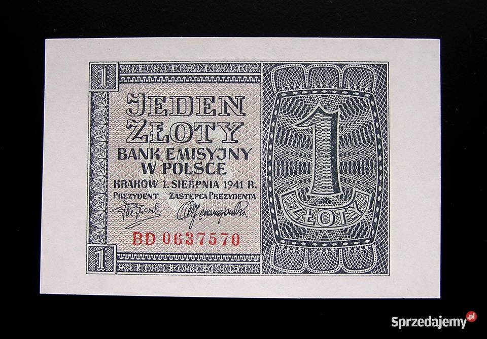 Polska GG 1 1941 r Seria BD Seria 0637570 Stan I Rydzyna