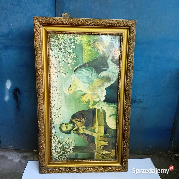 Obraz w Drewnianiej Ramie Stary Obraz Świeta Malarstwo Zabrze sprzedam