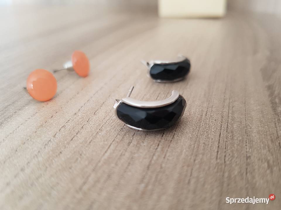 Kolczyki czarne łososiowe koralowe 2 Kolczyki Nowy Sącz sprzedam