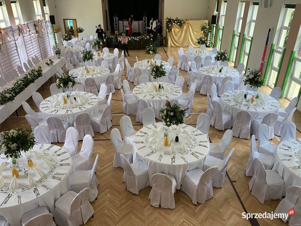 Stół okrągły krzesło pokrowiec grzybek Wieliczka