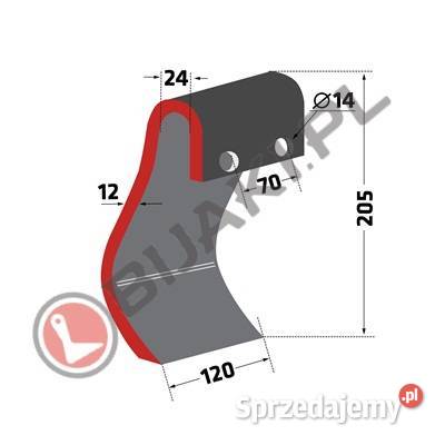 Nóż bijakowy IND196 Ducker 63IND196 945000555 Chmielniki