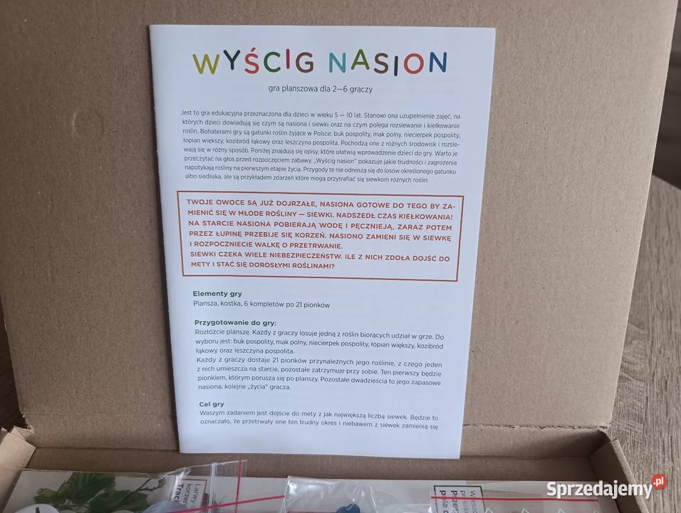 Gra planszowa Wyścig Nasion Pozostałe pomorskie Kwidzyn