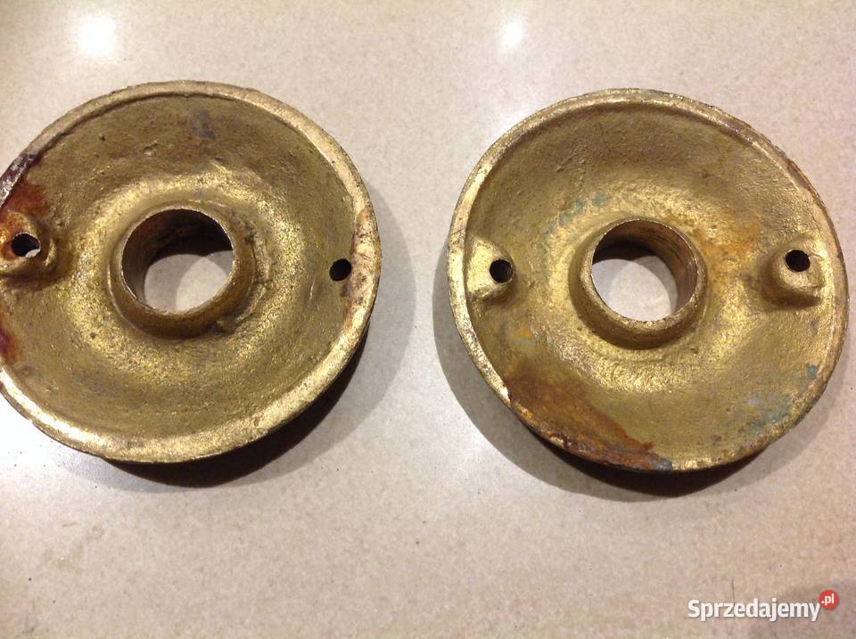 Stare Klamki Mosiężne z Rozetą Pozostałe Nowa Sól