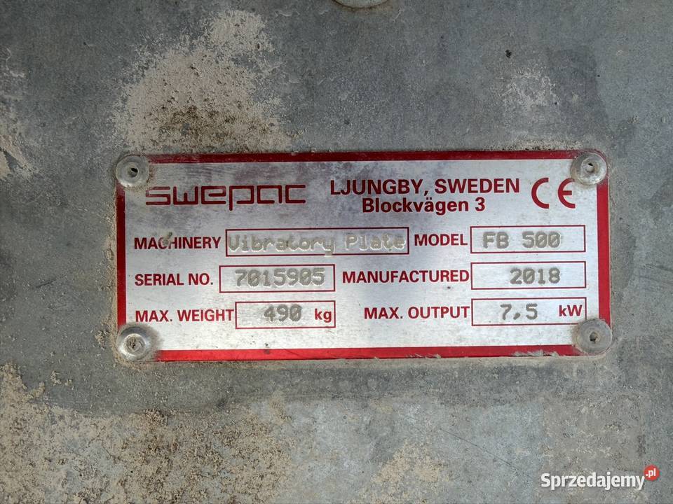 Zageszczarka Swepac FB500 Kielce sprzedam