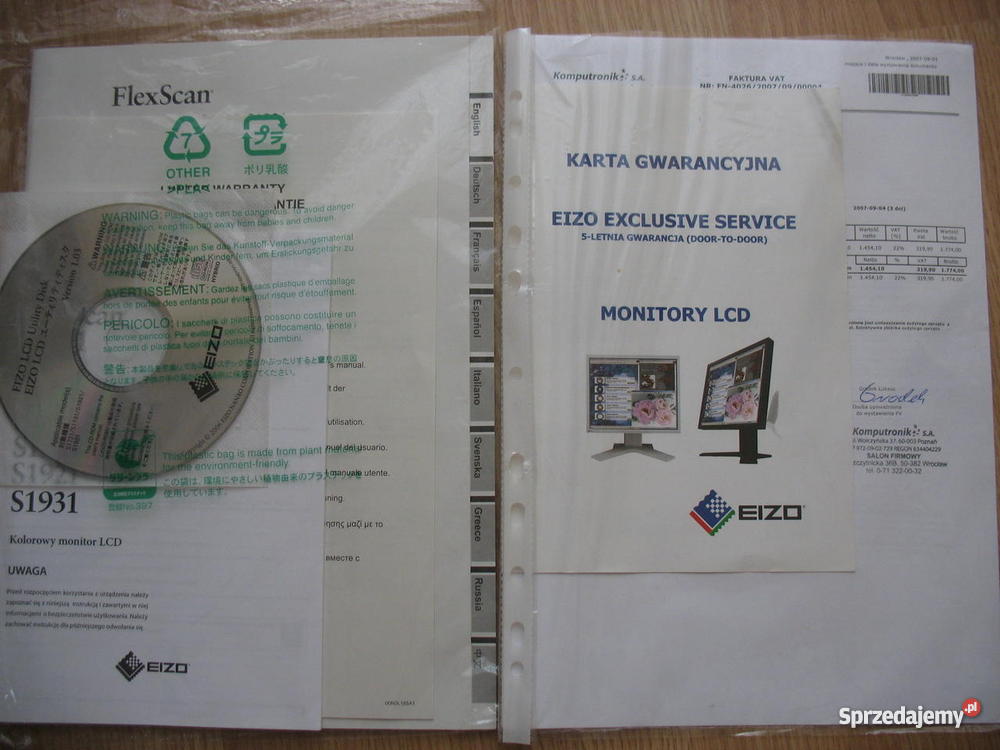 EIZO S1931 SPVALED 6mc dolnośląskie Wrocław sprzedam