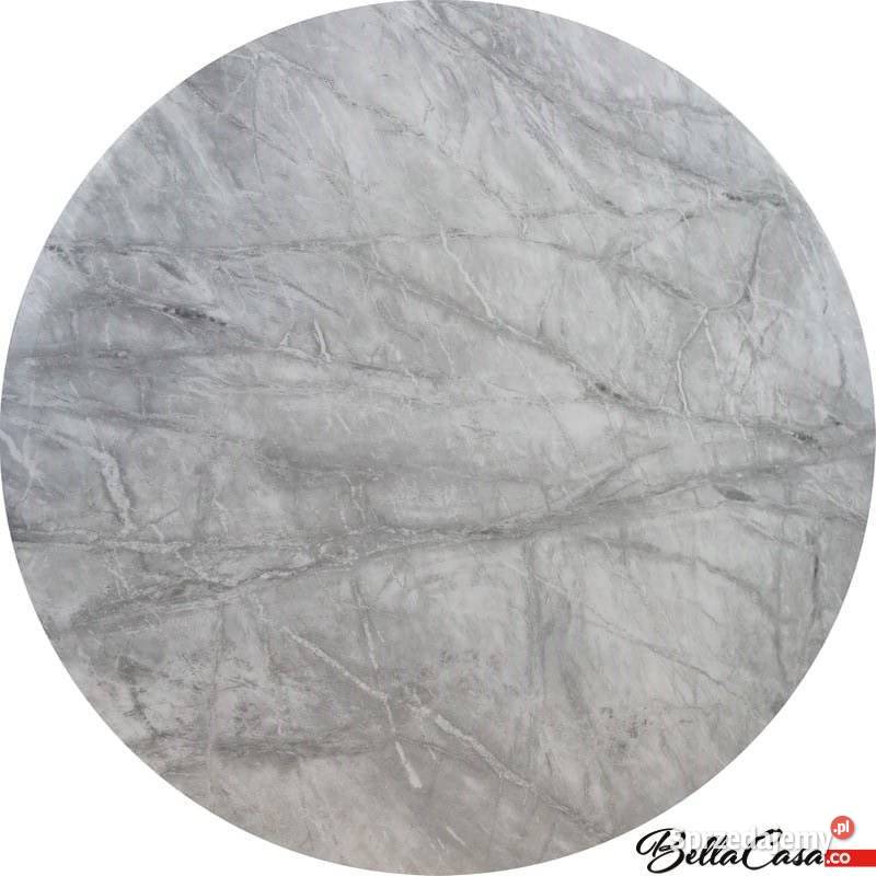 Stół glamour Dallas okrągły blat marmur stolik Warszawa