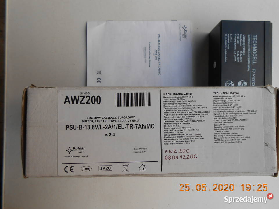 Sprzedam nowy zasilacz liniowy buforowy AWZ 200 Kępno