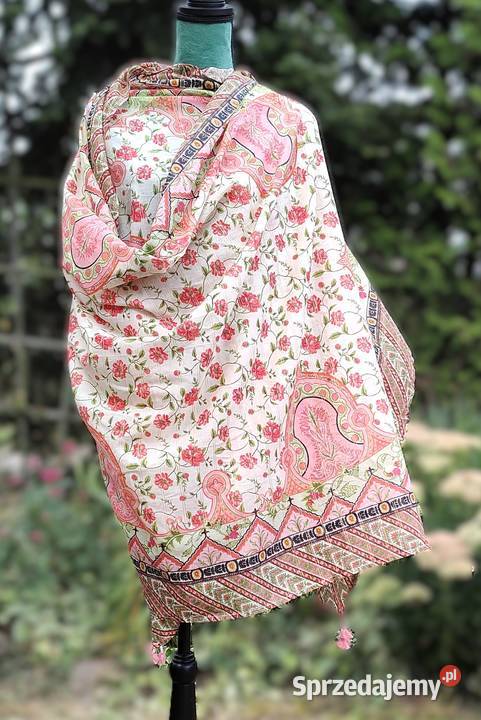 Duża lekka chusta chustka indyjska dupatta pareo Pozostałe Szczecin