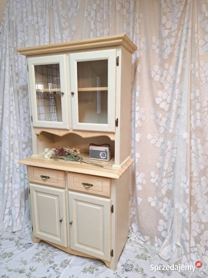 Kredens kuchenny drewniany bukowy beżowy Dubeczno