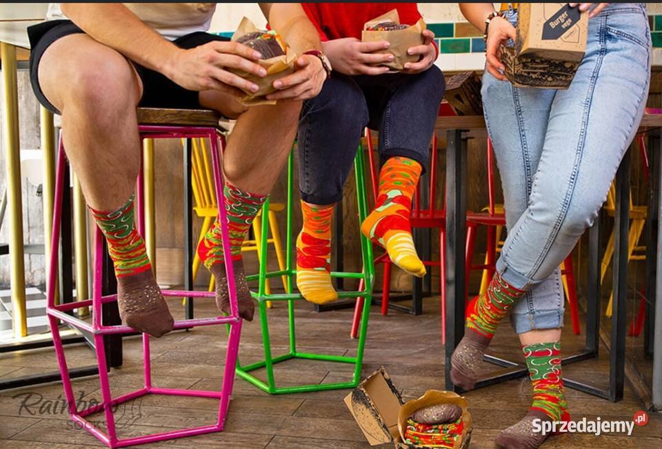 NOWE Skarpetki Burger Vege 2 pary RAINBOW SOCK Łódź