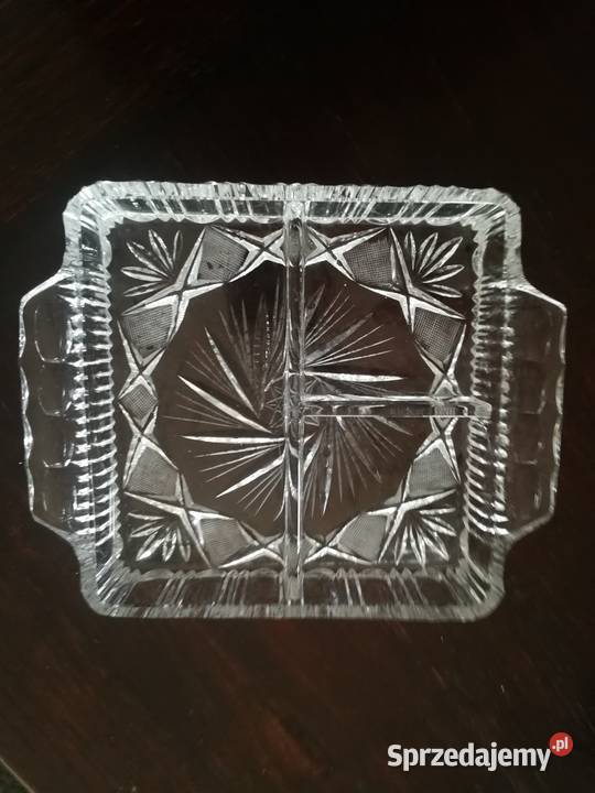 Ręcznie szlifowany dzielony kryształowy talerz – patera na p