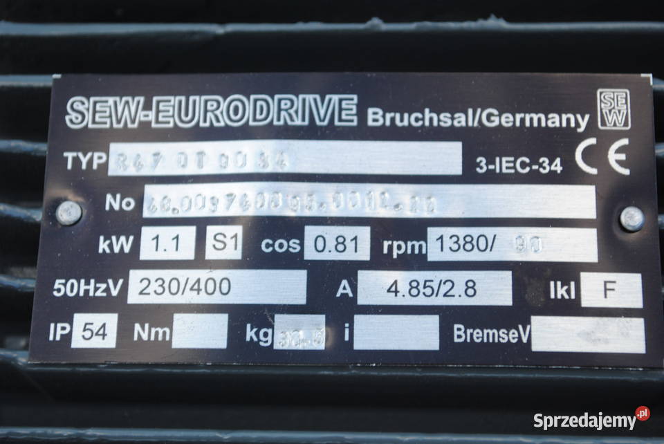 Motoreduktor 11kw 90obrmin SEW R47DT90S4 sprzedam
