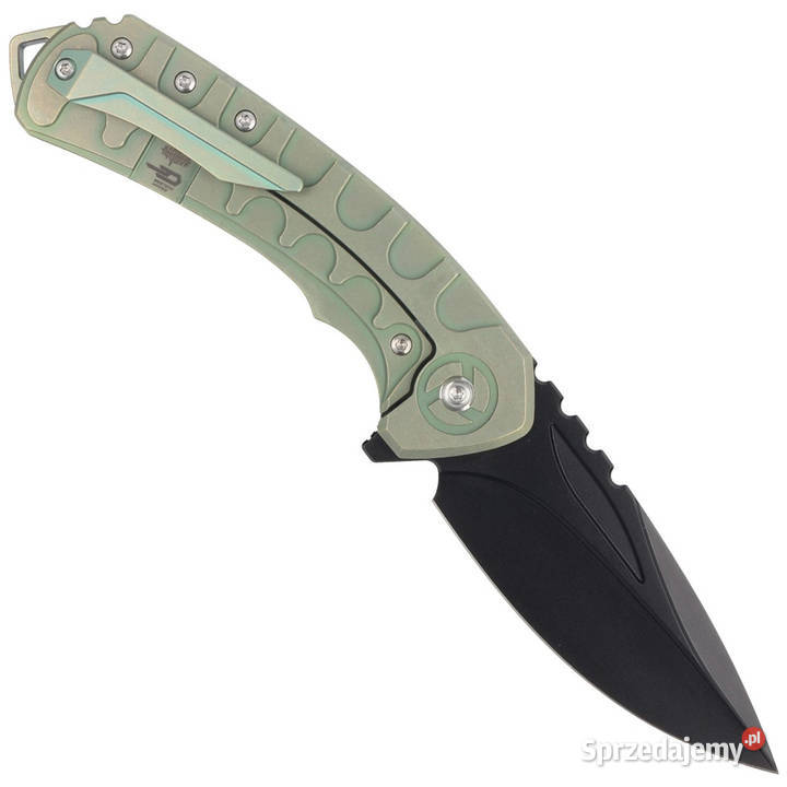 Nóż składany Bestech Buwaya Retro Green Titanium Turystyka Warszawa