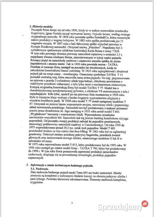 TATRA 603 T2 Auto zabytkowe produkcji 1961 86000km Pozostałe Kraków