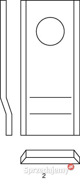 Nożyk kosiarki rotacyjnej lewyprawy 96x40x3 mm Do kosiarek małopolskie