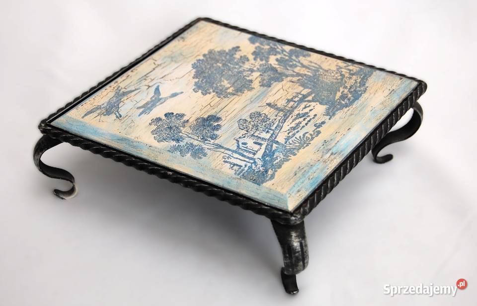 Drewniana metalowa podstawka ręcznie malowana Pozostałe Lublin