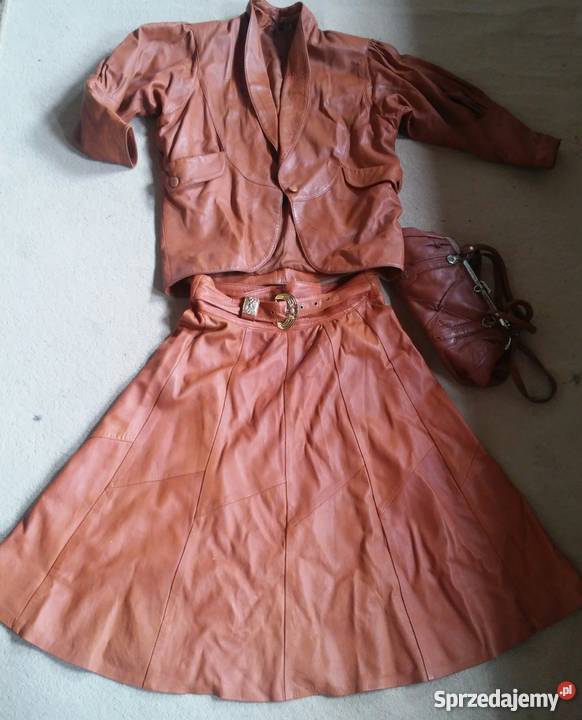 komplet skorzany kurtka spudnica torebka Łódź